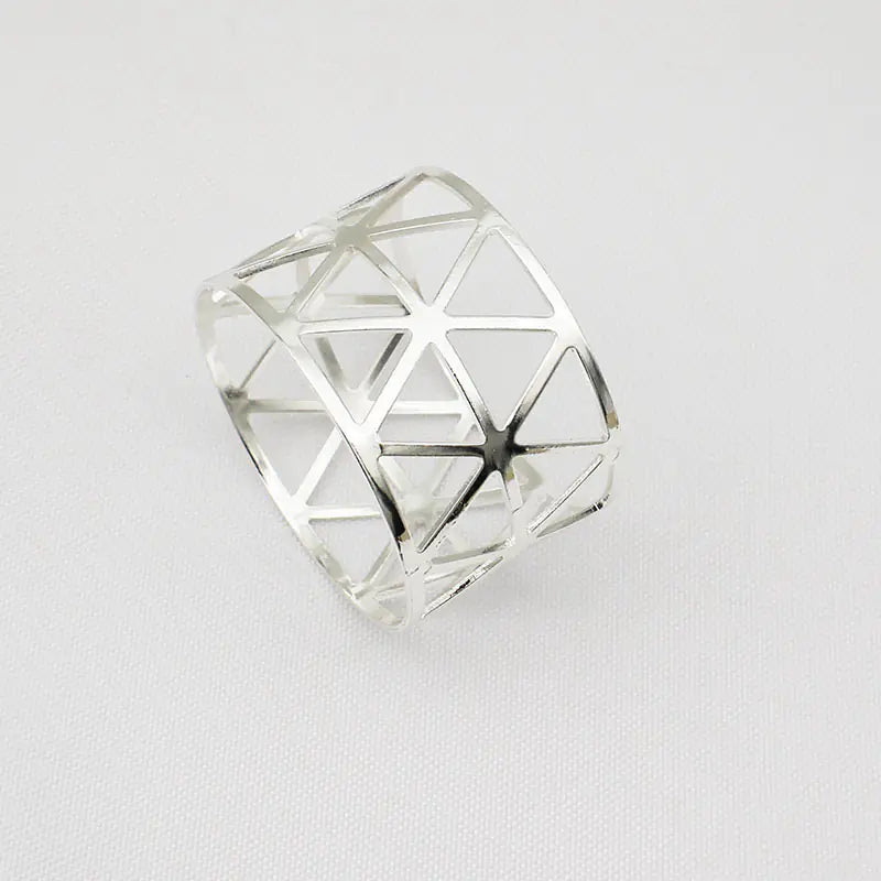 Metal Hollow Triangle Napkin Rings for Restaurants (Wholesale)