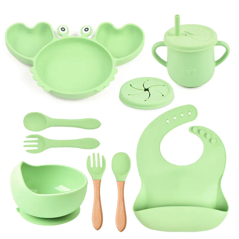Silicone Crab Feeding Set with Suction Bowl and Spoon | Fun & Practical Baby Tableware