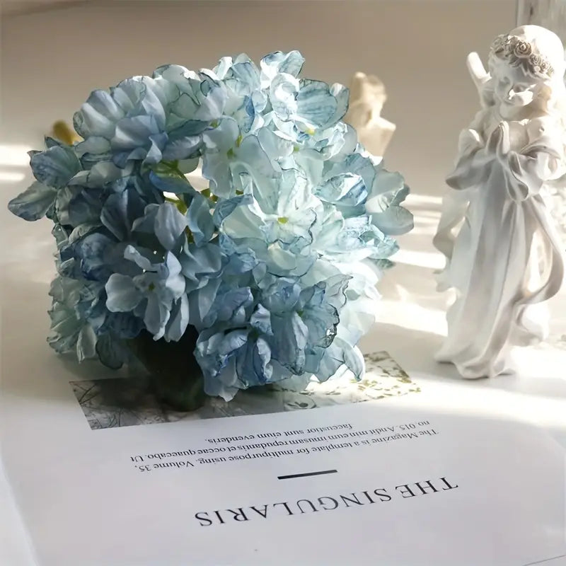 Artificial Hydrangea Faux Flower - Realistic 35cm Floral Decor for Weddings, DIY Crafts, and Home Decor