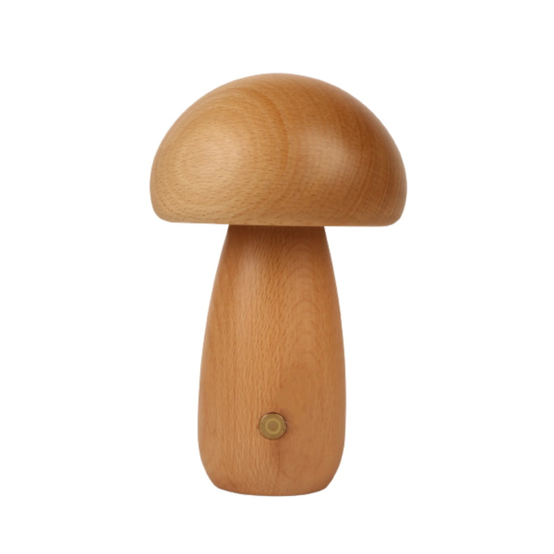 Wooden Mushroom LED Night Light – Rechargeable Bamboo Bedside Lamp for Bedroom, Nursery & Gift Decor - Avenari Home & Life