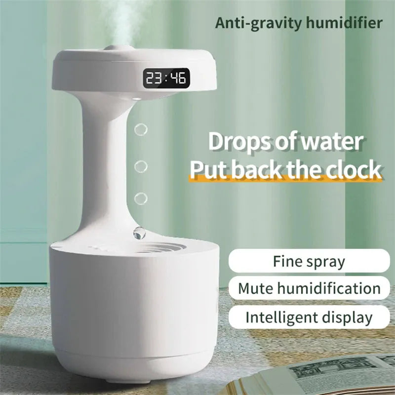 Bedroom Anti-Gravity Humidifier With Clock - Avenari Home & Life