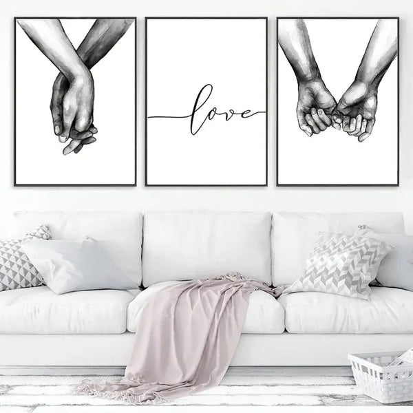 3pcs Love Canvas Print Posters for Home Decor
