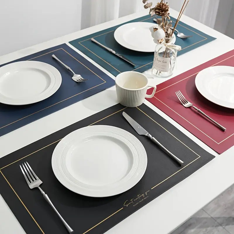 Faux Leather Waterproof Placemat – Nordic Style Heat-Resistant Table Mat for Dining Room Decor - Avenari Home & Life
