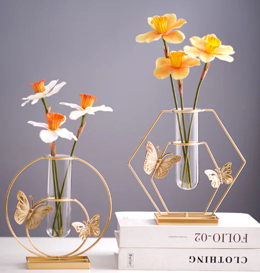 Elegant Tabletop Faux Floral Vase