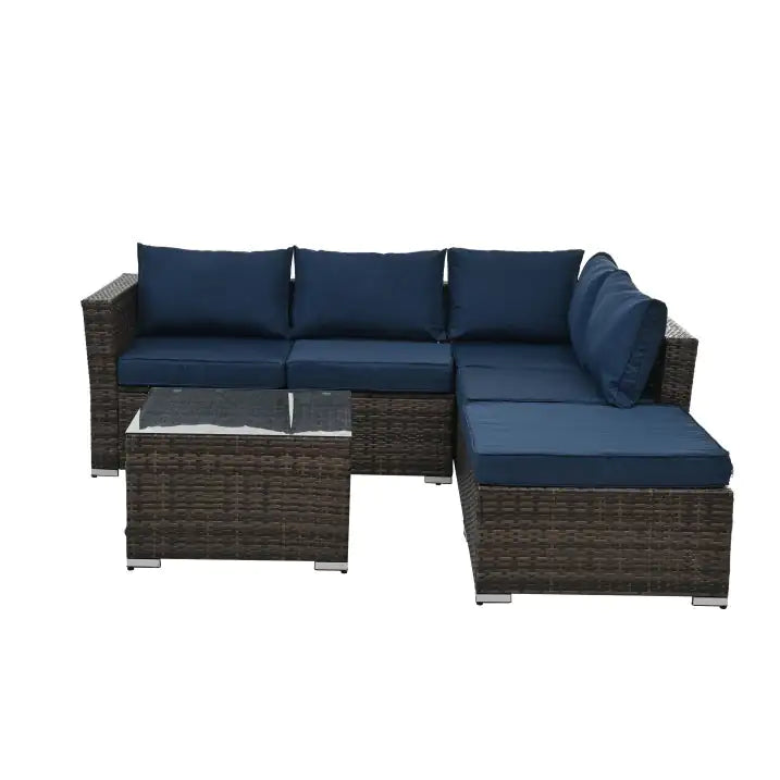 4-Piece PE Wicker Patio Furniture Set - Durable & Stylish Outdoor Seating