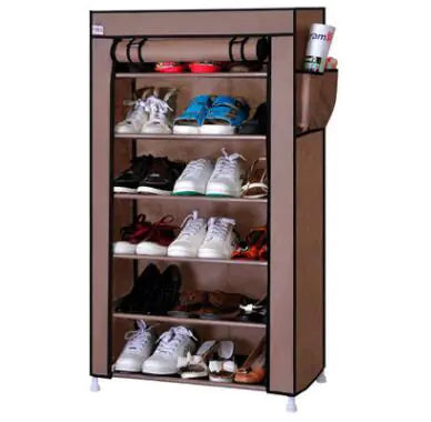 Dustproof Shoe Cabinet with Steel Pipe Frame and Shelves - Avenari Home & Life
