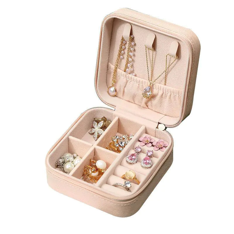 Portable Makeup & Jewelry Organizer – Compact Travel Storage Box for Rings, Earrings & Cosmetics - Avenari Home & Life