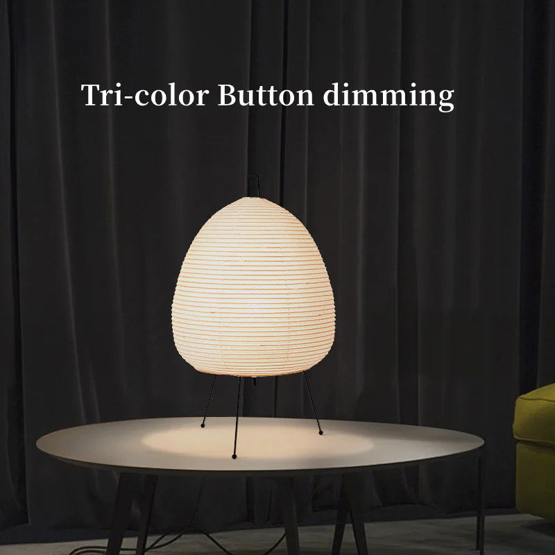 RiceBloom Nordic Accent Lamp – Minimalist Rice Paper Light with Wood & Metal Base - Avenari Home & Life