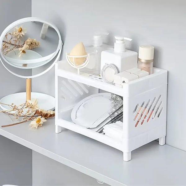 Modern Double-Layer Desk Shelf Organizer – Lightweight Desktop Storage Rack for Office or Home - Avenari Home & Life
