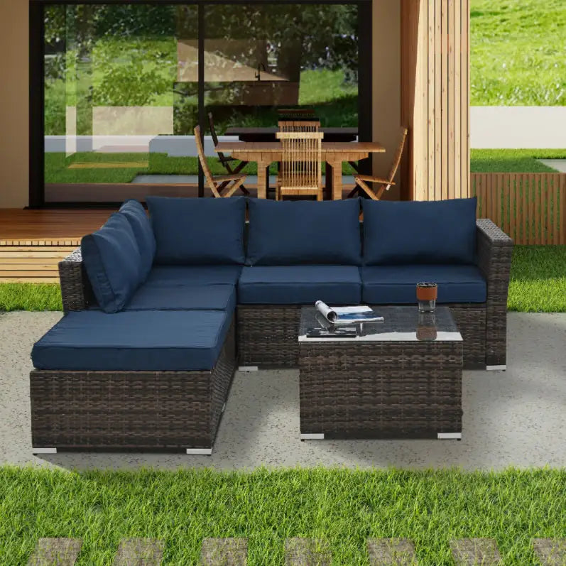 4-Piece PE Wicker Patio Furniture Set - Durable & Stylish Outdoor Seating