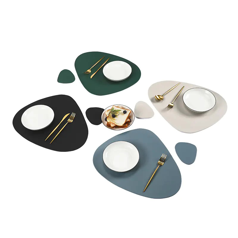 Imitation Leather Pebble Dining Mats - Stylish & Functional Table Protection