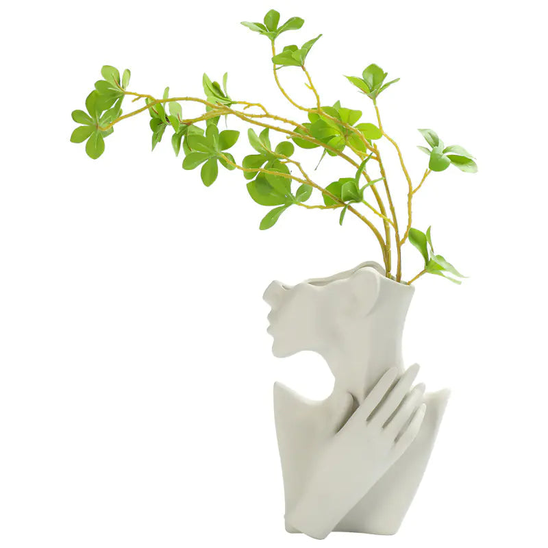 Nordic Style Human Face Creative Ceramic Vase Decor - Avenari Home & Life
