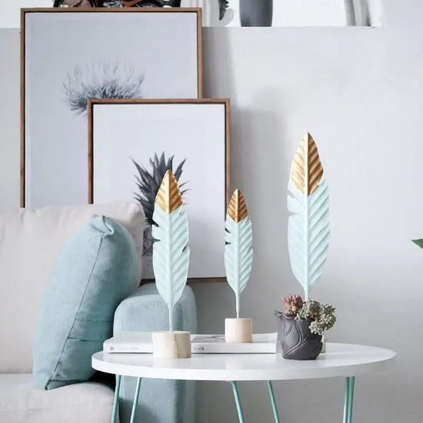 Metal Feather Decor for Living Room and Bedroom