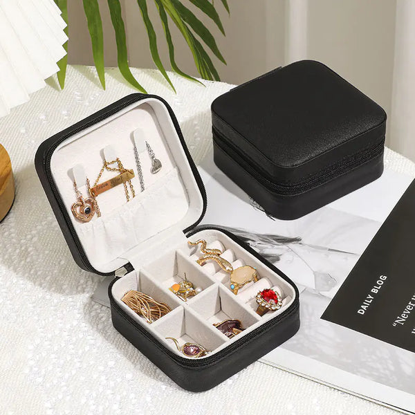 Portable Makeup & Jewelry Organizer – Compact Travel Storage Box for Rings, Earrings & Cosmetics - Avenari Home & Life