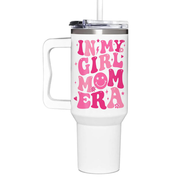 “In My Girl Mom Era” Tumbler – 40oz Mom Gift with Handle - Avenari Home & Life