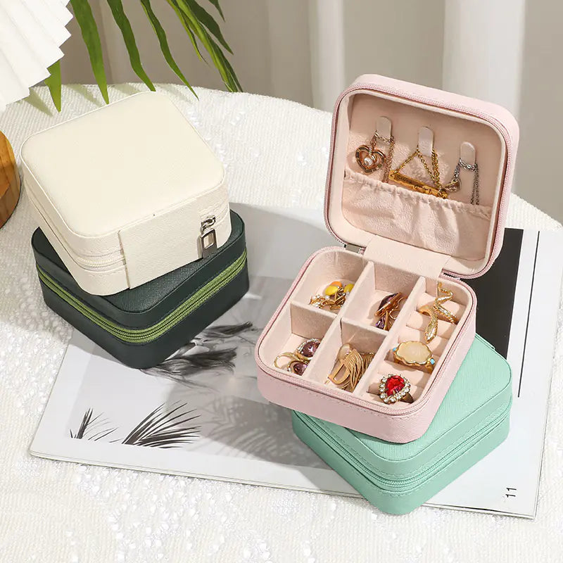 Portable Makeup & Jewelry Organizer – Compact Travel Storage Box for Rings, Earrings & Cosmetics - Avenari Home & Life
