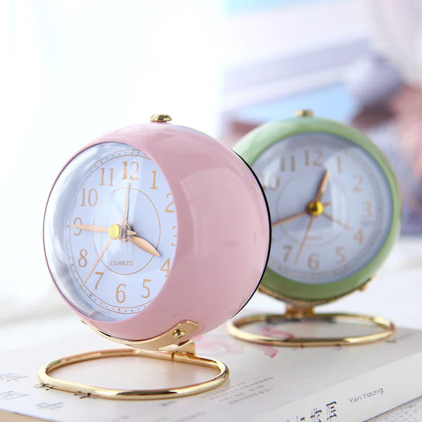 Creative Silent Metal Alarm Clock with Nightlight - Avenari Home & Life