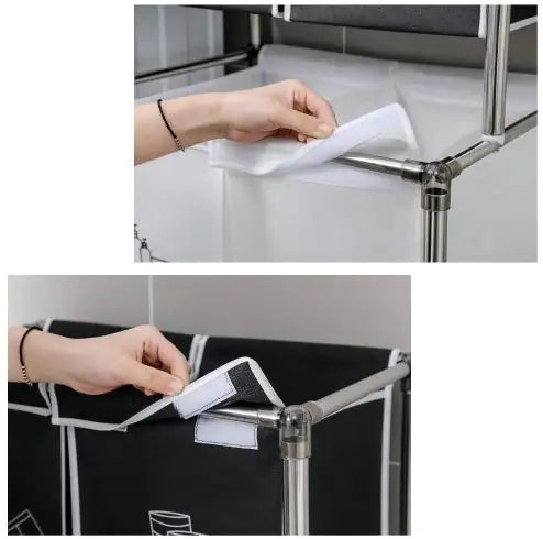 Laundry Hamper 2 Tier Laundry Sorter With 4 Removable Bags For Organizing Clothes, Laundry, Lights, Darks - Avenari Home & Life
