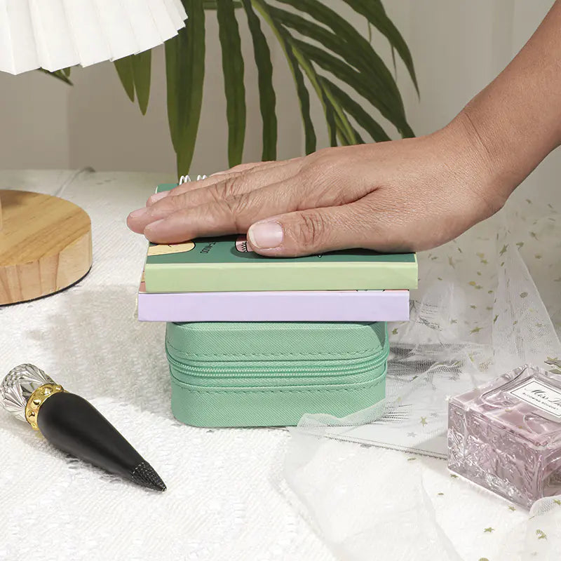 Portable Makeup & Jewelry Organizer – Compact Travel Storage Box for Rings, Earrings & Cosmetics - Avenari Home & Life
