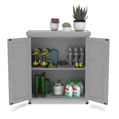 3093X Outdoor Locker & Metal Top - Garden Storage Shed & Workbench
