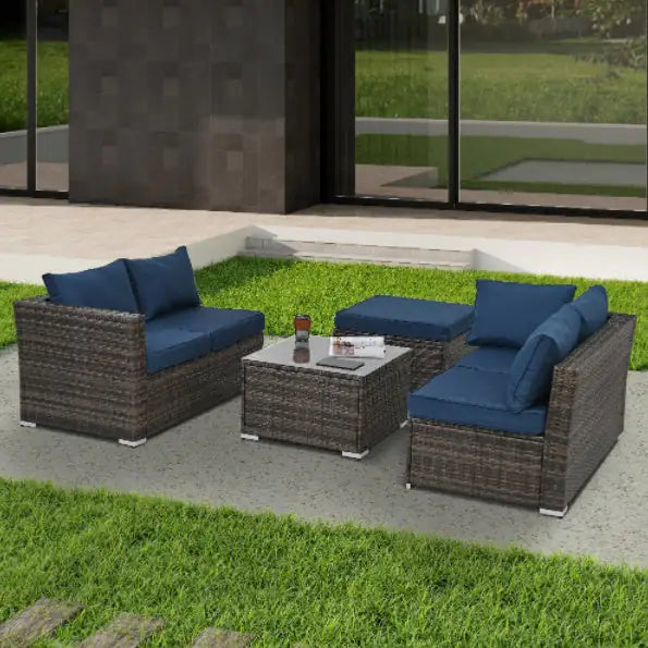4-Piece PE Wicker Patio Furniture Set - Durable & Stylish Outdoor Seating