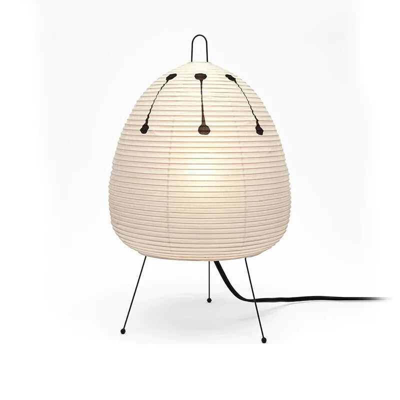 RiceBloom Nordic Accent Lamp – Minimalist Rice Paper Light with Wood & Metal Base - Avenari Home & Life