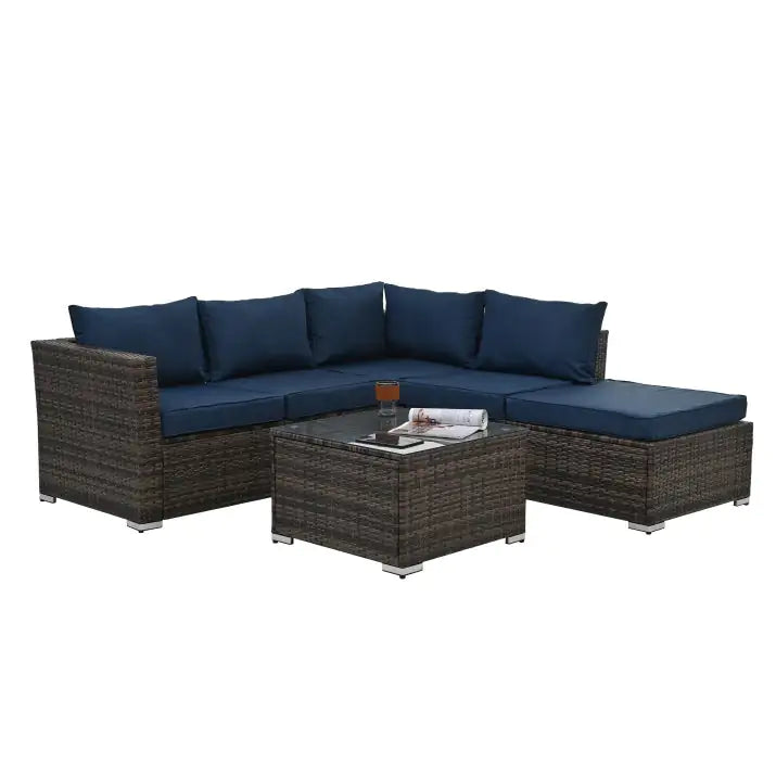 4-Piece PE Wicker Patio Furniture Set - Durable & Stylish Outdoor Seating