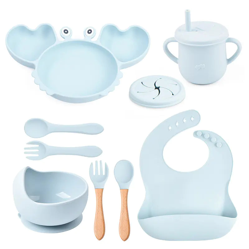Silicone Crab Feeding Set with Suction Bowl and Spoon | Fun & Practical Baby Tableware