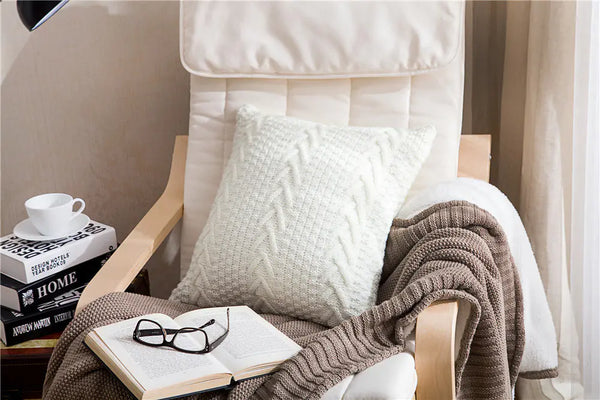 V-Shaped Knitted Pillow Cover for Home Decor