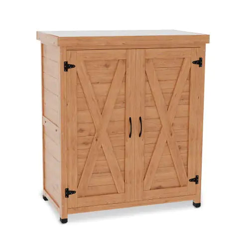 3093X Outdoor Locker & Metal Top - Garden Storage Shed & Workbench