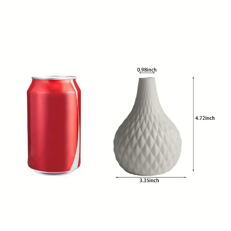 White Ceramic Vase - Modern Decorative Centerpiece