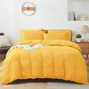 Ultra-Soft Mango Queen Duvet Cover Set - 3-Piece Breathable Bedding with Zipper & Corner Ties