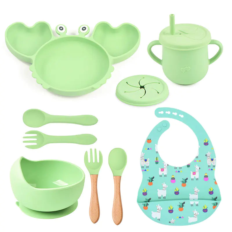 Silicone Crab Feeding Set with Suction Bowl and Spoon | Fun & Practical Baby Tableware