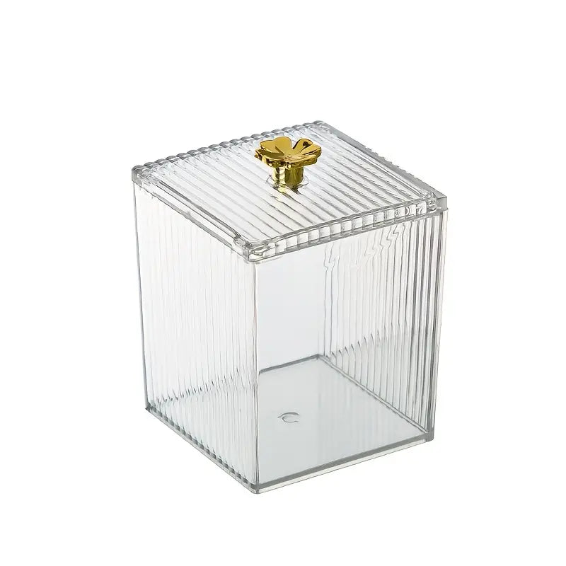 Cosmetic Cotton Swab Storage Box with Dust-Proof Cover - Avenari Home & Life