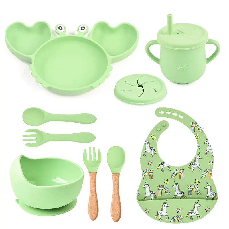 Silicone Crab Feeding Set with Suction Bowl and Spoon | Fun & Practical Baby Tableware