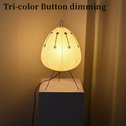 RiceBloom Nordic Accent Lamp – Minimalist Rice Paper Light with Wood & Metal Base - Avenari Home & Life