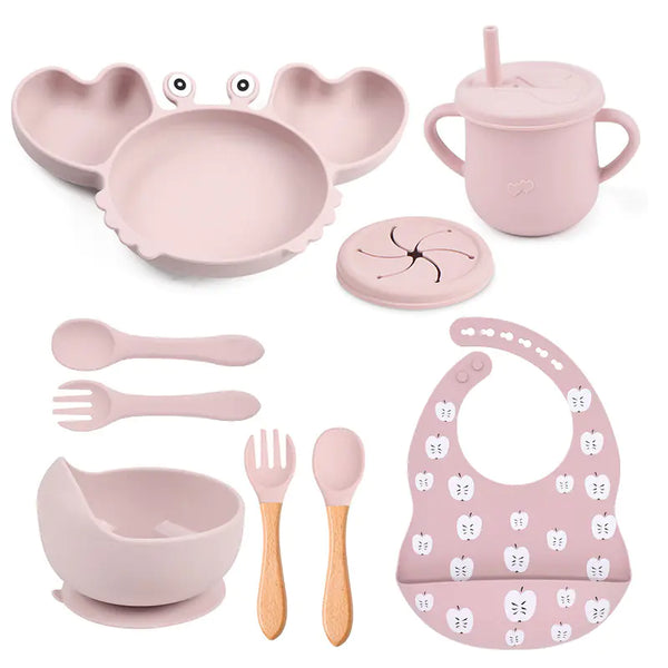 Silicone Crab Feeding Set with Suction Bowl and Spoon | Fun & Practical Baby Tableware