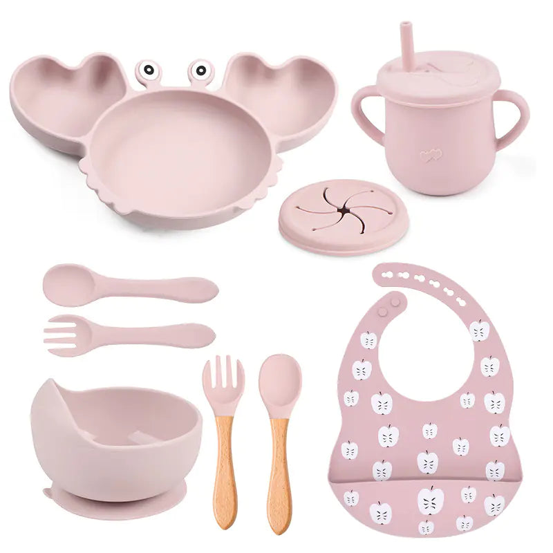 Silicone Crab Feeding Set with Suction Bowl and Spoon | Fun & Practical Baby Tableware