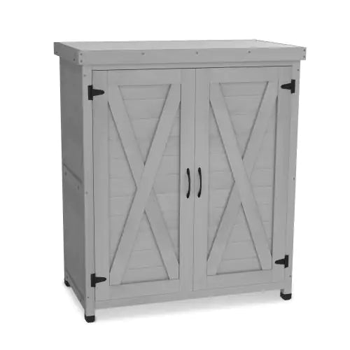 3093X Outdoor Locker & Metal Top - Garden Storage Shed & Workbench