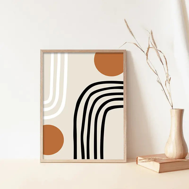 Set of 6 Decorative Geometric Line Posters - Modern Minimalist Wall Art