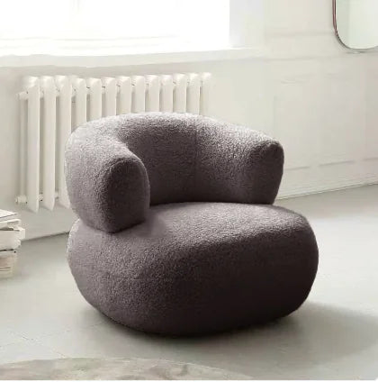 Minimalist Lambswool Single Sofa Chair - Cozy Accent Chair for Small Apartments or Modern Spaces