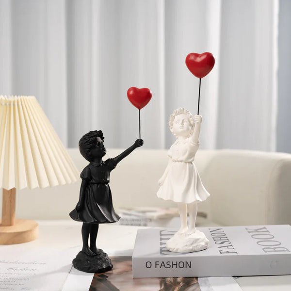 Balloon Girl Resin Statue – Banksy-Inspired Modern Art Decor for Home, Office & Gifts - Avenari Home & Life
