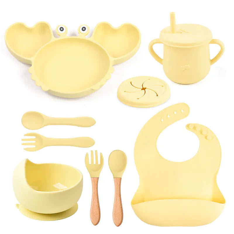 Silicone Crab Feeding Set with Suction Bowl and Spoon | Fun & Practical Baby Tableware