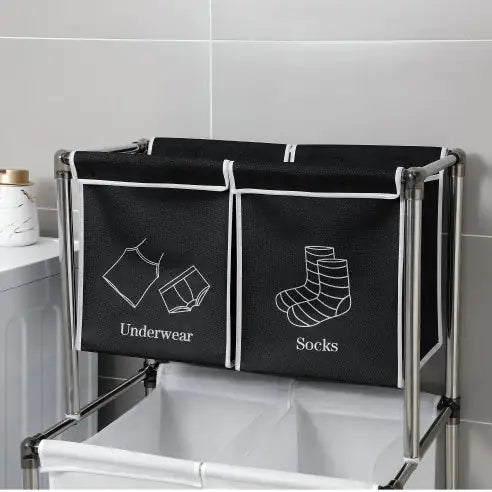 Laundry Hamper 2 Tier Laundry Sorter With 4 Removable Bags For Organizing Clothes, Laundry, Lights, Darks - Avenari Home & Life