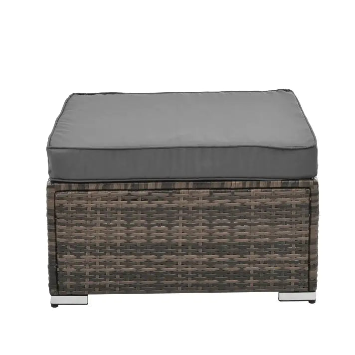 4-Piece Patio Furniture Set - Durable PE Wicker & Tempered Glass Table