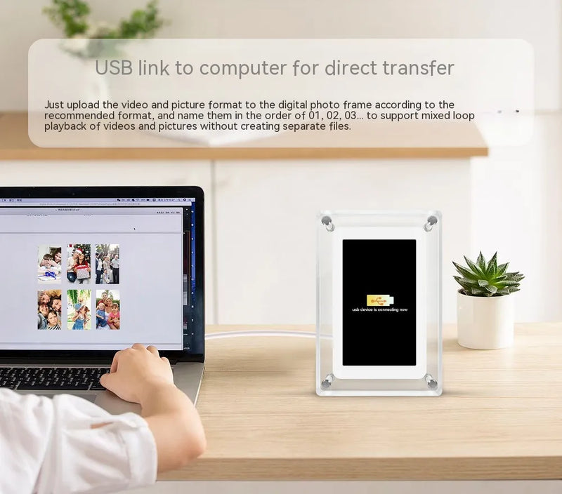 5-Inch Acrylic Digital Photo Frame & Video Player – Sleek Multimedia Display for Home, Office, or Business - Avenari Home & Life