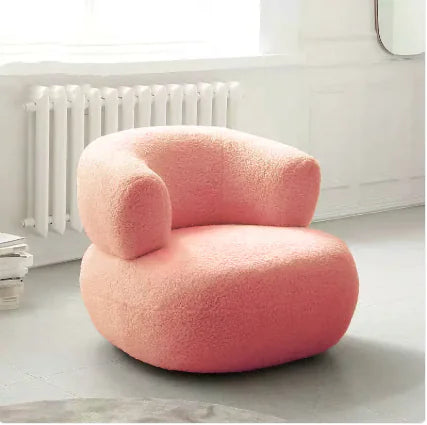 Minimalist Lambswool Single Sofa Chair - Cozy Accent Chair for Small Apartments or Modern Spaces