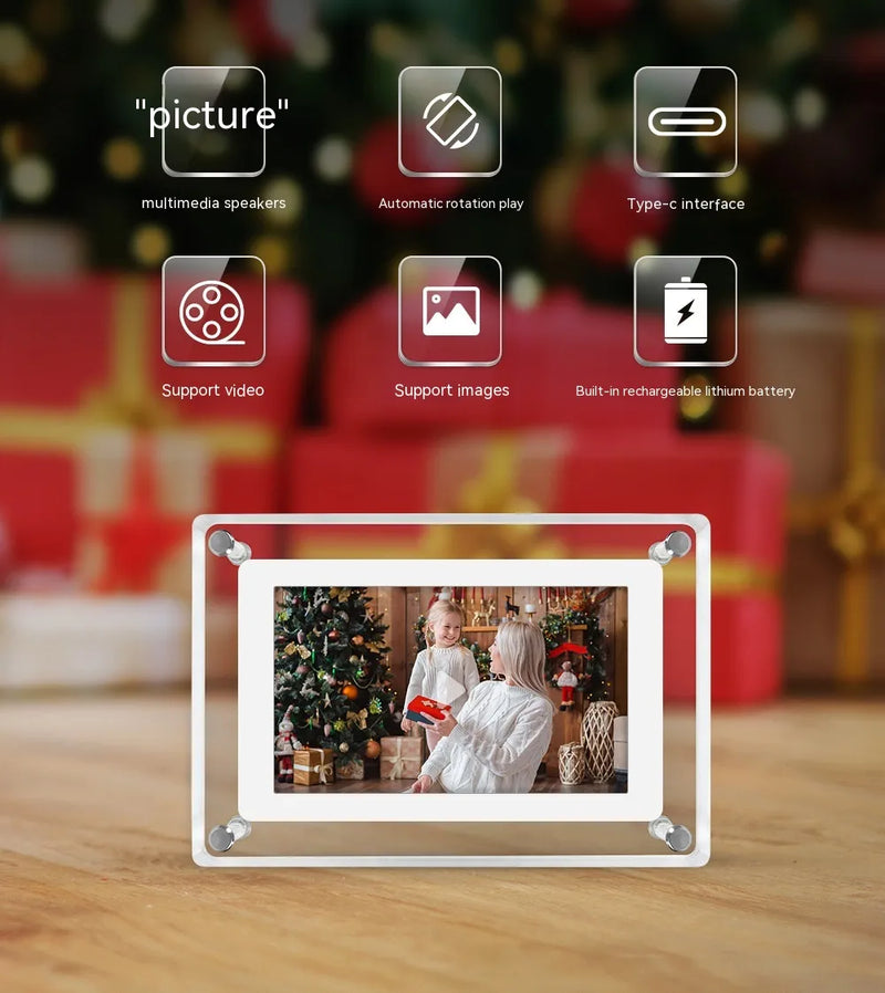 5-Inch Acrylic Digital Photo Frame & Video Player – Sleek Multimedia Display for Home, Office, or Business - Avenari Home & Life