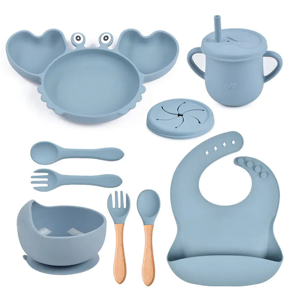 Silicone Crab Feeding Set with Suction Bowl and Spoon | Fun & Practical Baby Tableware