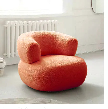 Minimalist Lambswool Single Sofa Chair - Cozy Accent Chair for Small Apartments or Modern Spaces